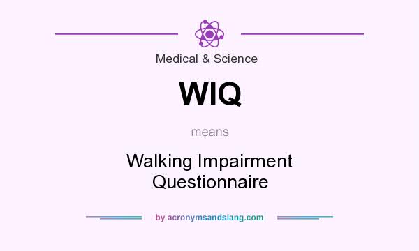 What does WIQ mean? It stands for Walking Impairment Questionnaire