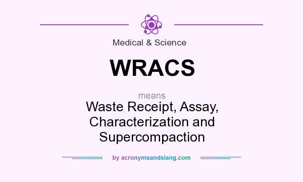 What does WRACS mean? It stands for Waste Receipt, Assay, Characterization and Supercompaction