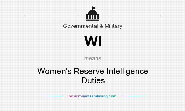 What does WI mean? It stands for Women`s Reserve Intelligence Duties