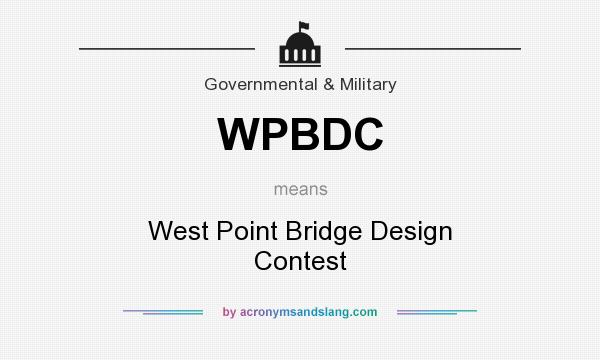 What does WPBDC mean? It stands for West Point Bridge Design Contest