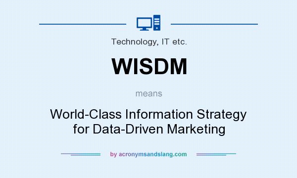 What does WISDM mean? It stands for World-Class Information Strategy for Data-Driven Marketing