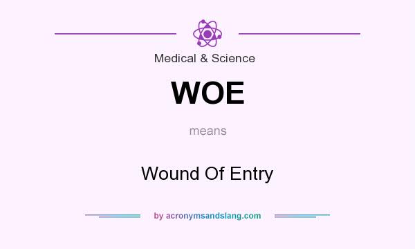 What does WOE mean? It stands for Wound Of Entry