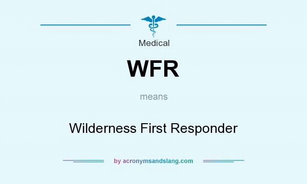 What does WFR mean? It stands for Wilderness First Responder