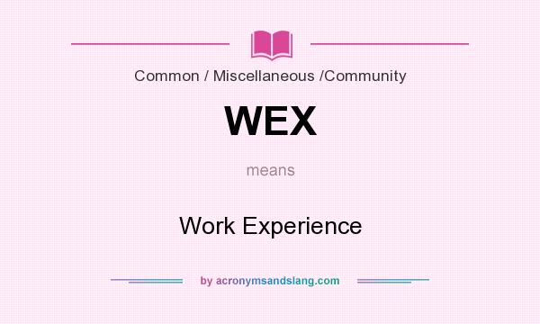 What does WEX mean? It stands for Work Experience
