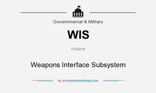 What does WIS mean? It stands for Weapons Interface Subsystem