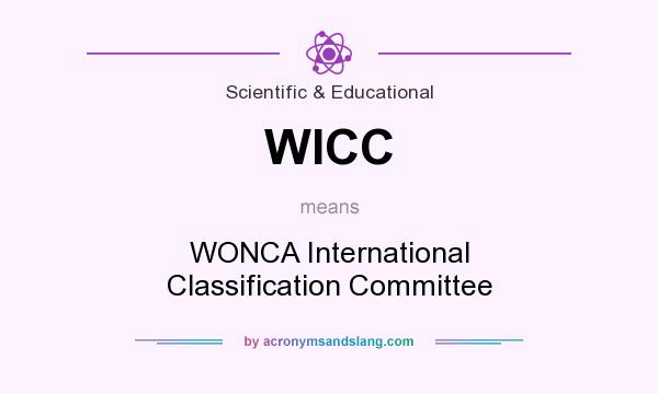 What does WICC mean? It stands for WONCA International Classification Committee