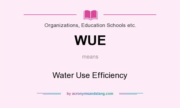 What does WUE mean? It stands for Water Use Efficiency