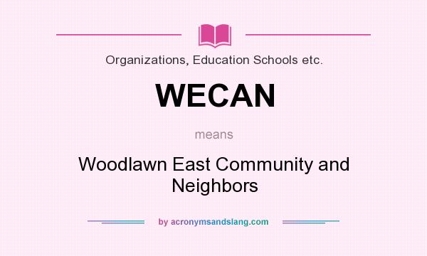What does WECAN mean? It stands for Woodlawn East Community and Neighbors