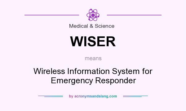 What does WISER mean? It stands for Wireless Information System for Emergency Responder