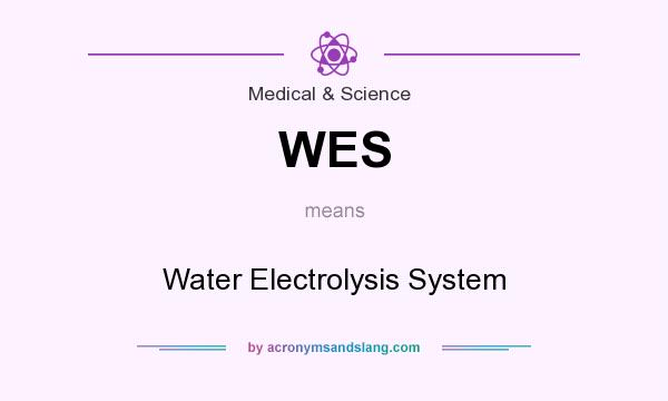What does WES mean? It stands for Water Electrolysis System