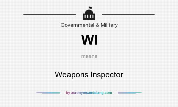 What does WI mean? It stands for Weapons Inspector