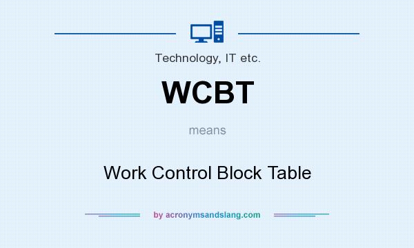 What does WCBT mean? It stands for Work Control Block Table