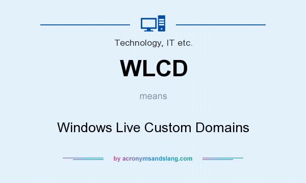 What does WLCD mean? It stands for Windows Live Custom Domains