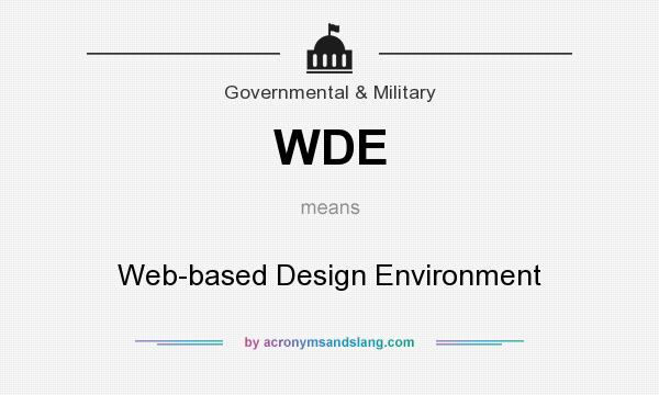 What does WDE mean? It stands for Web-based Design Environment