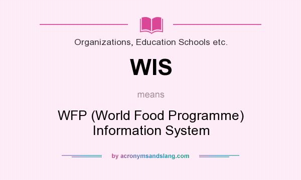 What does WIS mean? It stands for WFP (World Food Programme) Information System