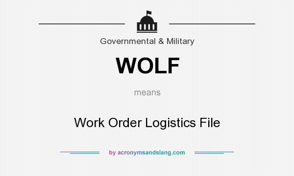 What does WOLF mean? It stands for Work Order Logistics File