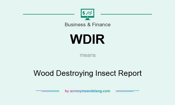 What does WDIR mean? It stands for Wood Destroying Insect Report