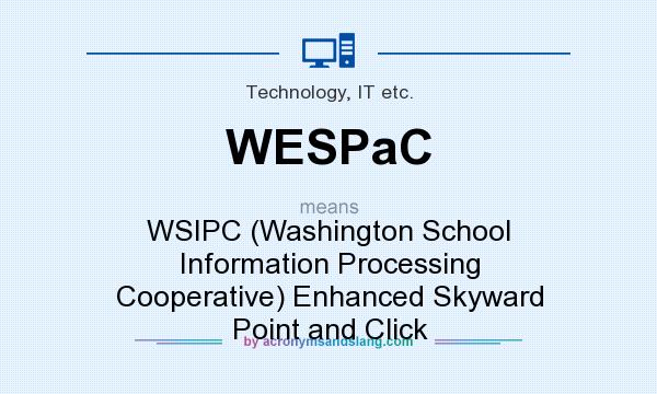 What does WESPaC mean? It stands for WSIPC (Washington School Information Processing Cooperative) Enhanced Skyward Point and Click
