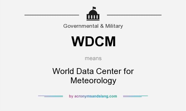 What does WDCM mean? It stands for World Data Center for Meteorology