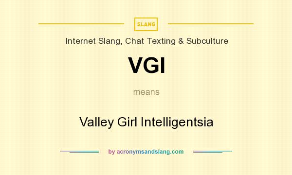 What does VGI mean? It stands for Valley Girl Intelligentsia