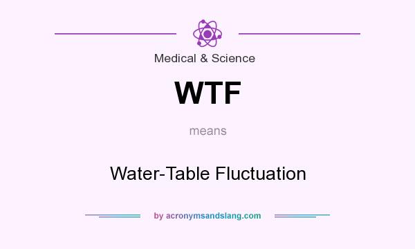 What does WTF mean? It stands for Water-Table Fluctuation