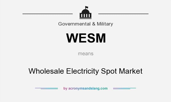 What does WESM mean? It stands for Wholesale Electricity Spot Market