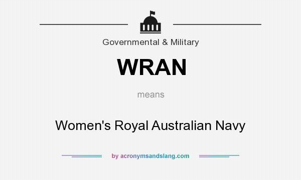 What does WRAN mean? It stands for Women`s Royal Australian Navy