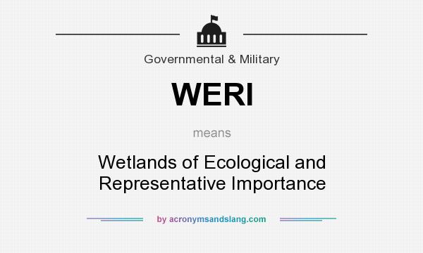 What does WERI mean? It stands for Wetlands of Ecological and Representative Importance