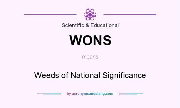 What does WONS mean? It stands for Weeds of National Significance