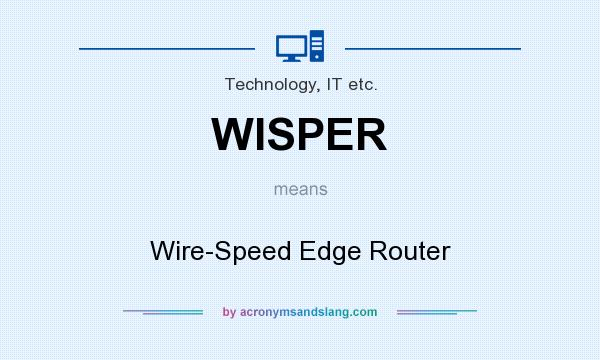 What does WISPER mean? It stands for Wire-Speed Edge Router
