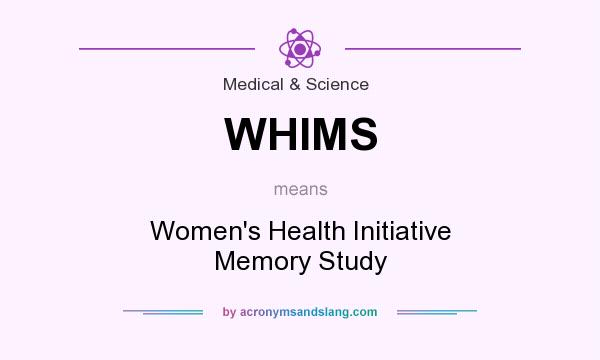 What does WHIMS mean? It stands for Women`s Health Initiative Memory Study