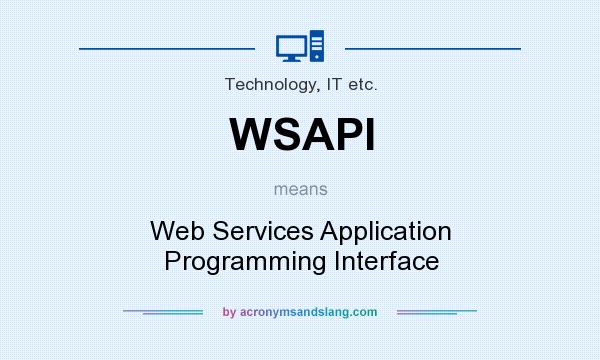 What does WSAPI mean? It stands for Web Services Application Programming Interface