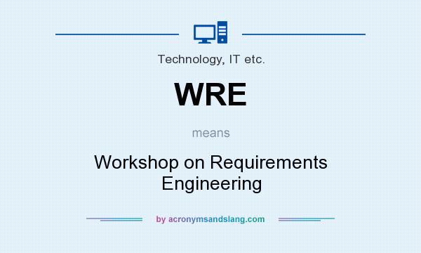 What does WRE mean? It stands for Workshop on Requirements Engineering