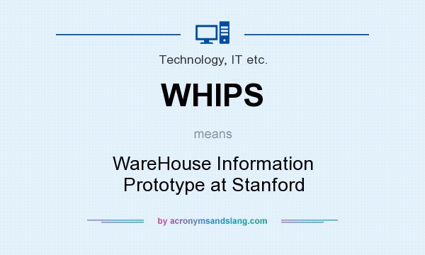 What does WHIPS mean? It stands for WareHouse Information Prototype at Stanford