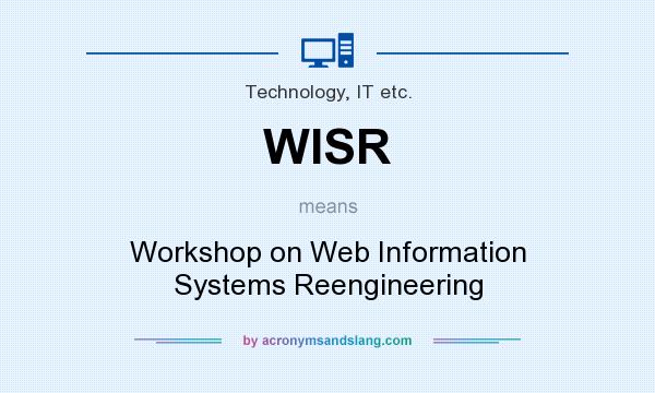 What does WISR mean? It stands for Workshop on Web Information Systems Reengineering