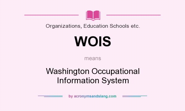 What does WOIS mean? It stands for Washington Occupational Information System