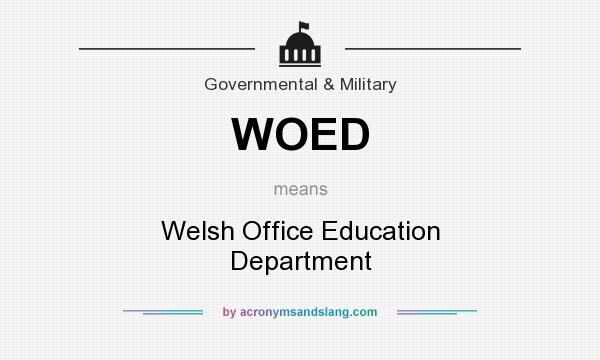 What does WOED mean? It stands for Welsh Office Education Department
