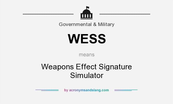 What does WESS mean? It stands for Weapons Effect Signature Simulator