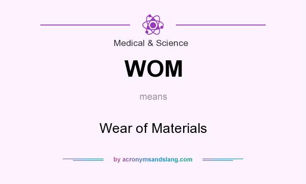 What does WOM mean? It stands for Wear of Materials