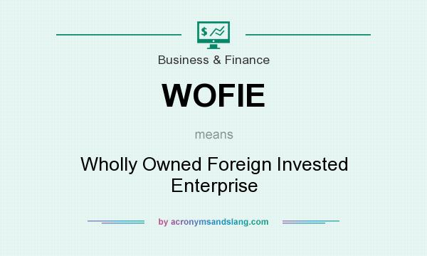 What does WOFIE mean? It stands for Wholly Owned Foreign Invested Enterprise