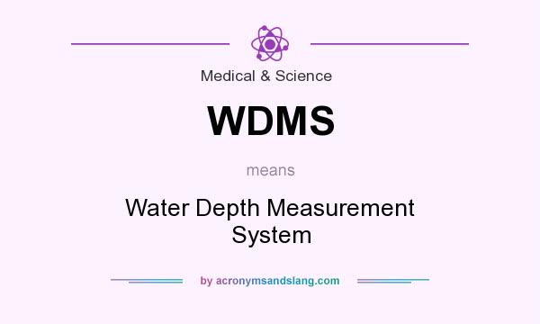 What does WDMS mean? It stands for Water Depth Measurement System