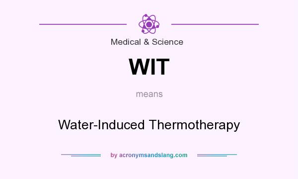 What does WIT mean? It stands for Water-Induced Thermotherapy