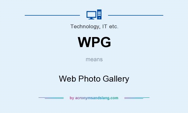 What does WPG mean? It stands for Web Photo Gallery