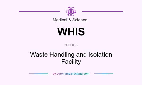 What does WHIS mean? It stands for Waste Handling and Isolation Facility