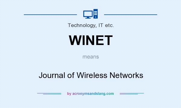 What does WINET mean? It stands for Journal of Wireless Networks