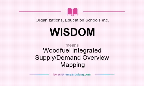 What does WISDOM mean? It stands for Woodfuel Integrated Supply/Demand Overview Mapping