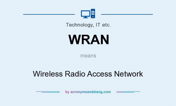 What does WRAN mean? It stands for Wireless Radio Access Network