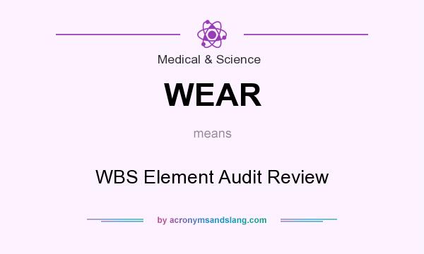What does WEAR mean? It stands for WBS Element Audit Review