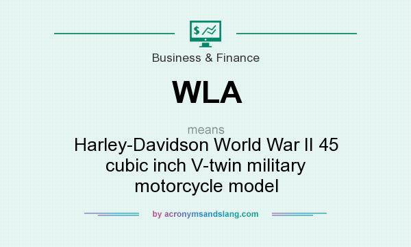 What does WLA mean? It stands for Harley-Davidson World War II 45 cubic inch V-twin military motorcycle model