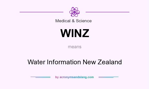What does WINZ mean? It stands for Water Information New Zealand